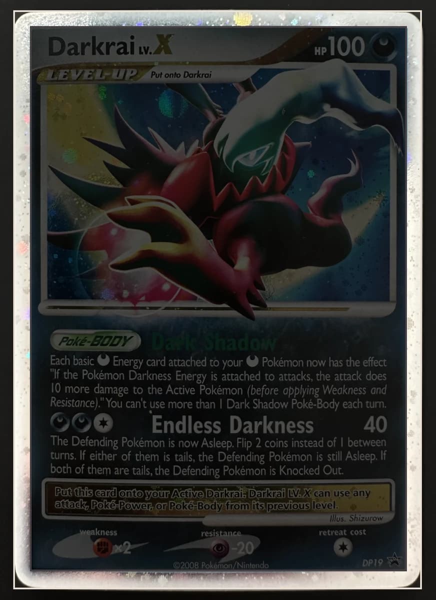 Darkrai Lv.X warped flat with its centering borders detected automatically
