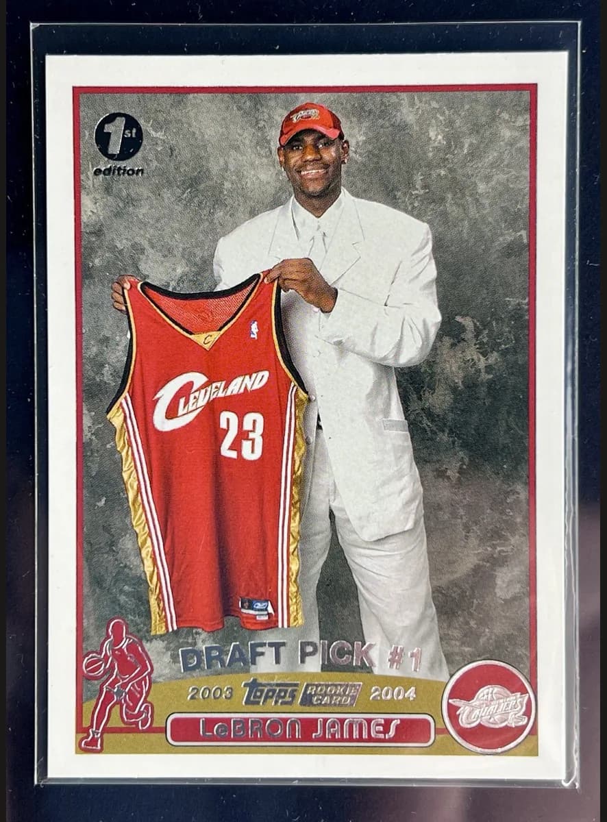 LeBron James (2003) photographed on a basketball