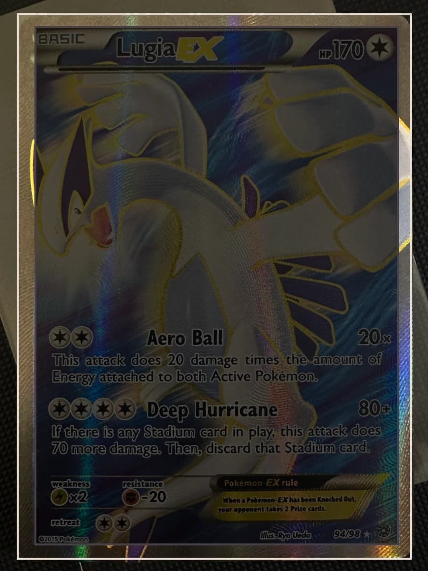 Lugia EX with centering borders detected by Centering Check