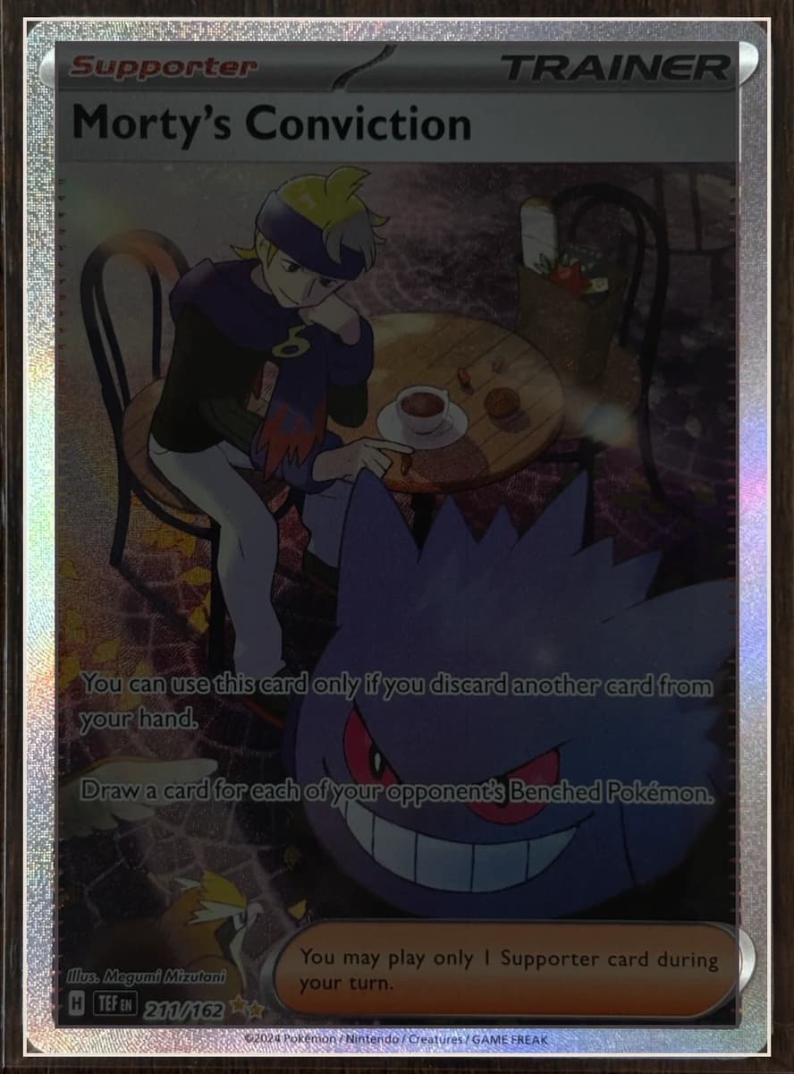 Morty's Conviction warped flat with its centering borders detected automatically
