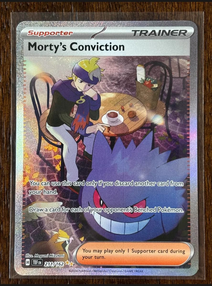Morty's Conviction photographed on a wood table