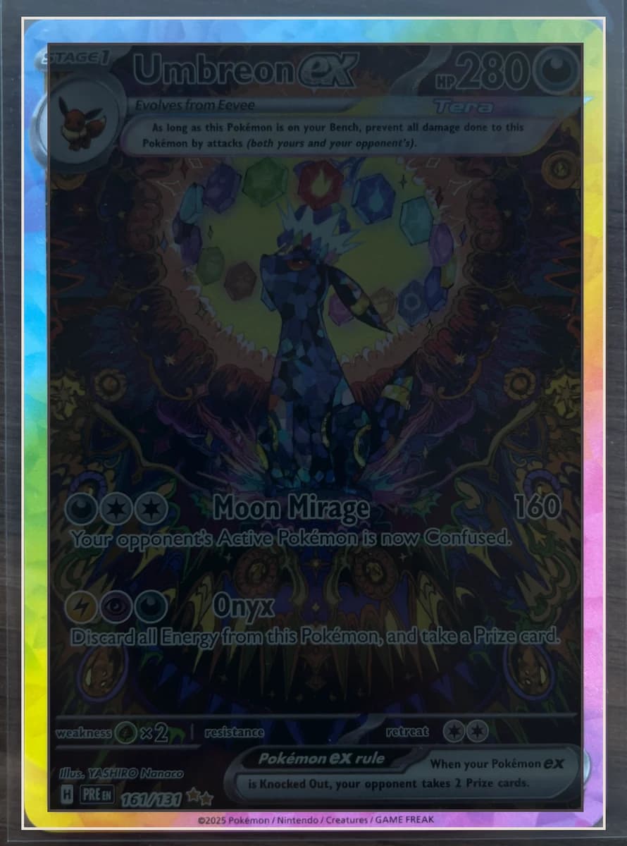 Umbreon ex (Prismatic) warped flat with its centering borders detected automatically