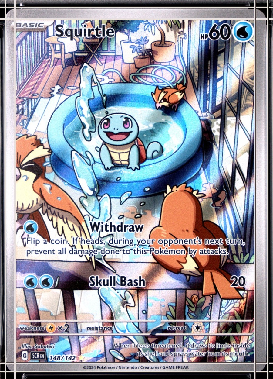 PSA 10 card, certificate 126639802: flattened scan with the card edge (solid cream) and the printed frame (solid dark). Measured 57/43 on the worst axis, past the 55/45 limit.